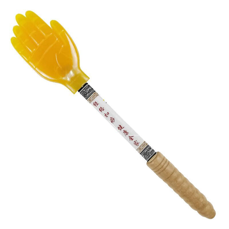 经络拍打按摩器硅胶手掌拍痧板拍巴掌扣痧专用拍子腿部敲打捶背器 硅胶手掌拍1支装(原木手柄)