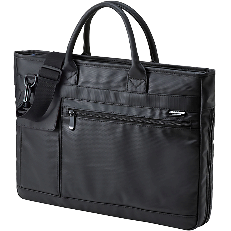 SANWA SUPPLY電腦包手提 大容量筆記本包 單肩包 商務(wù)公文包 休閑挎包男女通勤 黑色 15.6英寸