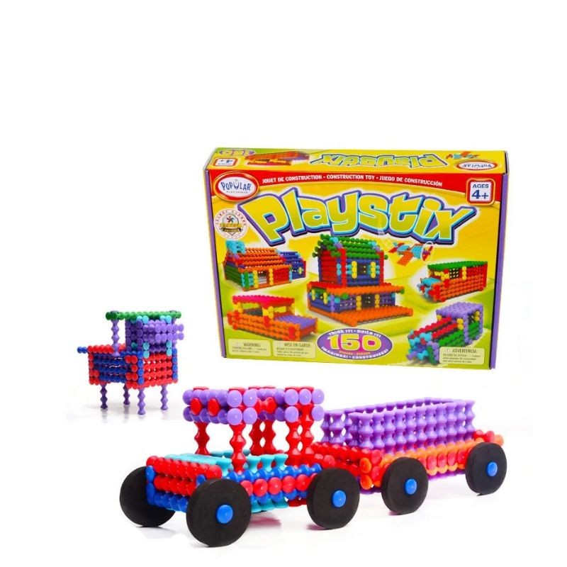 光华玩具(popular playthings)竹节棍拼插积木玩具拼装汽车飞机动物