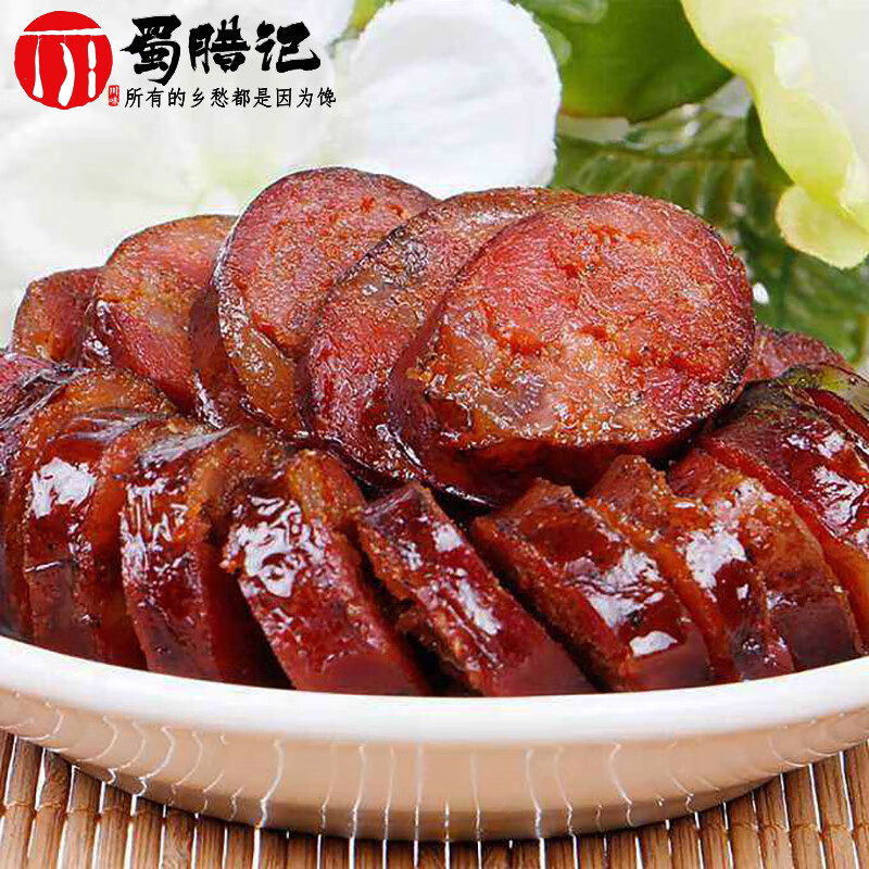 蜀臘記8分瘦四川臘腸正宗特產(chǎn)麻辣香腸農(nóng)家風(fēng)干自制煙熏臘肉川味 麻辣-5斤裝(500g*5袋)【8分瘦】