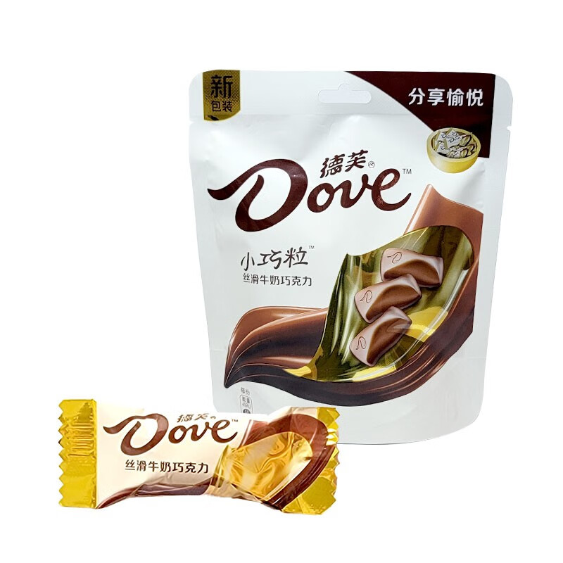 德芙巧克力香浓黑巧克力丝滑牛奶巧克力奶香白巧克力袋装84g 牛奶