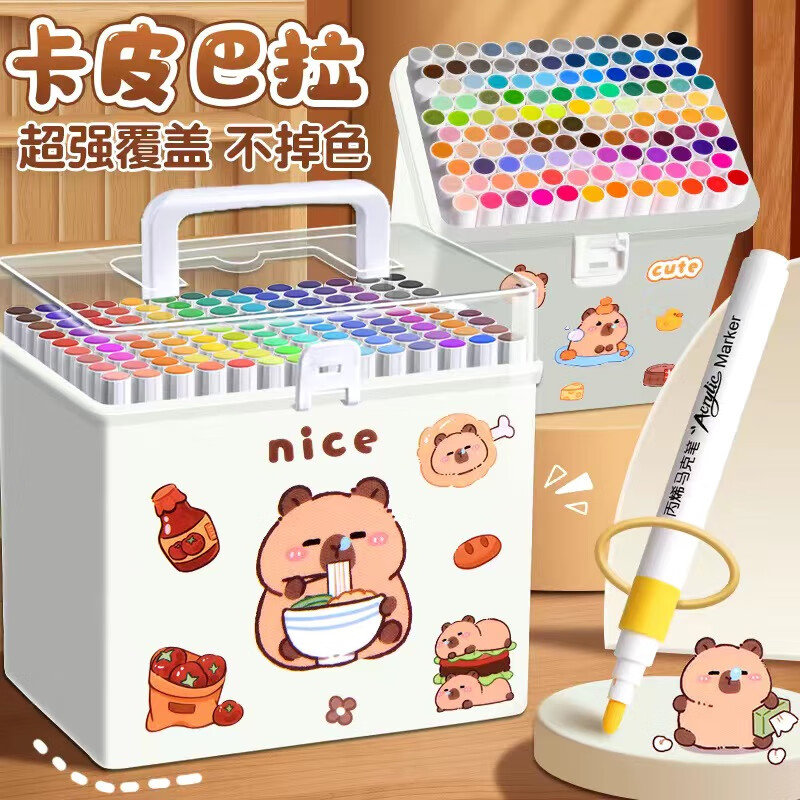 ��Ƥ������ϩ���˱ʻ滭������ר��120ɫˮ�ʱʻ����ʶ�ͯ��ɫ�ʱ���36ɫ48ɫ��װ��ɫ�� 60ɫ ��Ƥ������ֽ