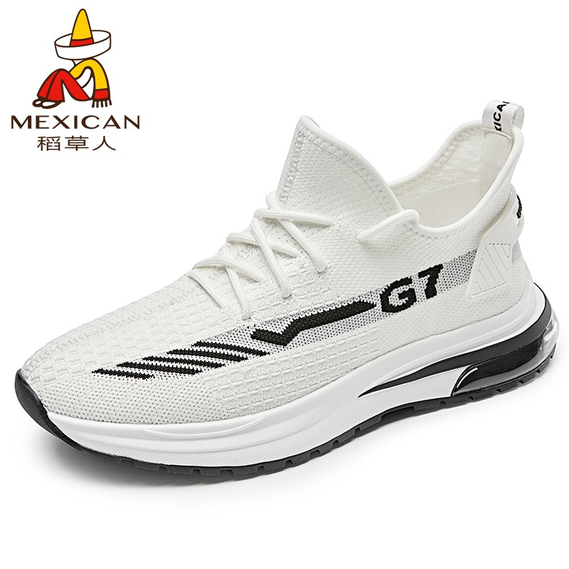 稻草人男鞋休闲鞋子男士透气飞织网布鞋男跑步运动鞋韩版潮流轻质舒适