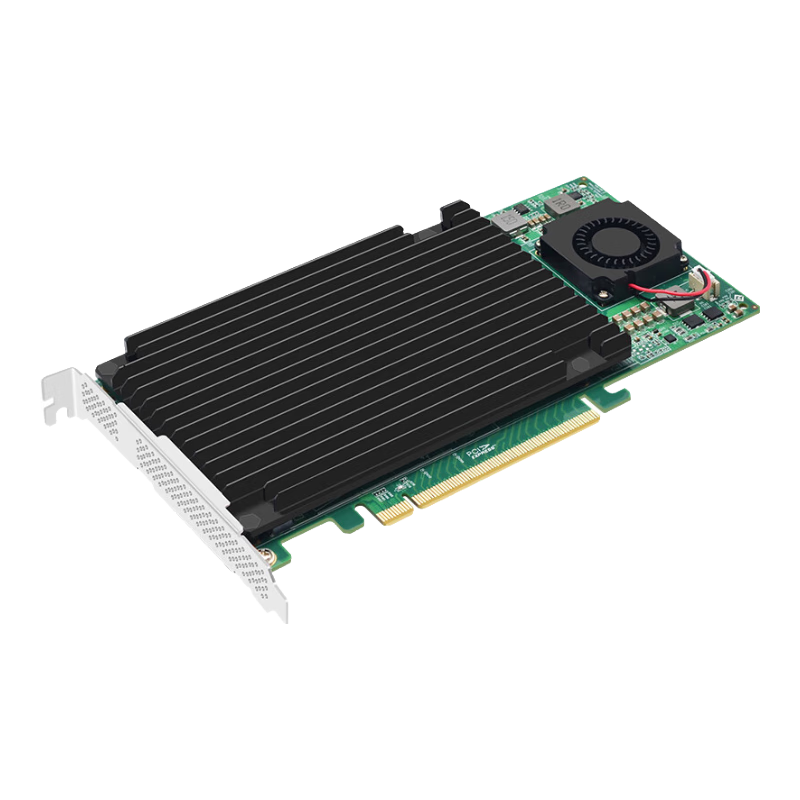 EB-LINK PCIe3.0 X16转M2扩展卡四口M.2接口NVMe转接卡SSD固态硬盘四盘位满速主控PLX8747带风扇散热