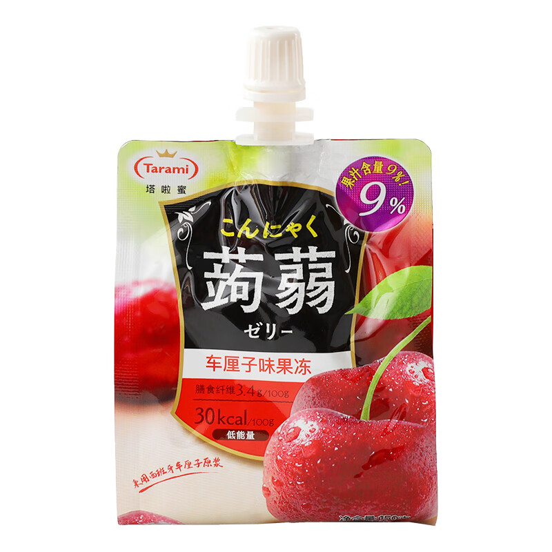 taramitarami/塔啦蜜 车厘子荔枝葡萄味蒟蒻果冻网红高颜值休闲果冻