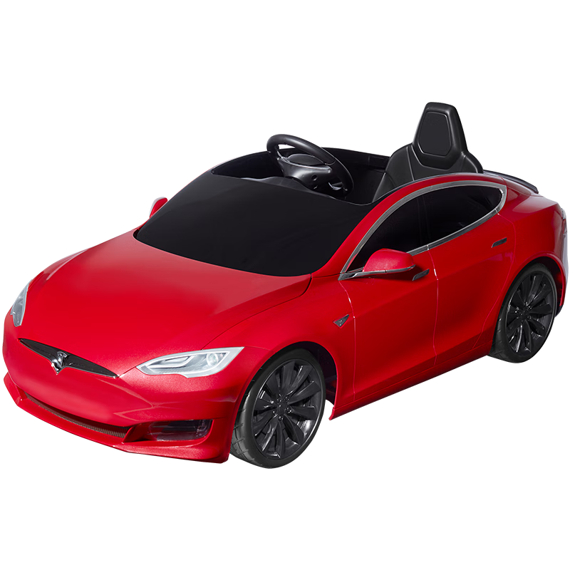 Radio Flyer瑞飛兒兒童電動(dòng)車四輪汽車可坐人小孩玩具車Tesla特斯拉model S 中國紅