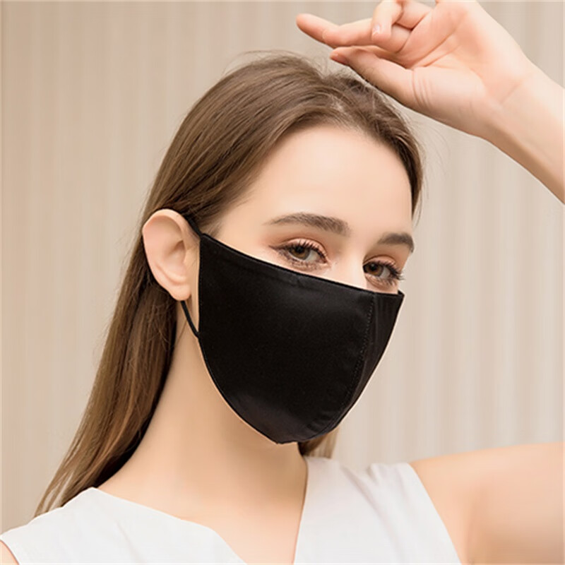 爱丝玉防晒口罩真丝女桑蚕丝19姆米轻薄遮透气面罩全脸开车神器防紫外