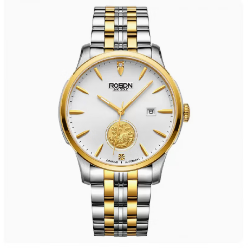 劳士顿(rosdn)热款999金貔貅情侣表 全自动机械表男表单日历女士手表