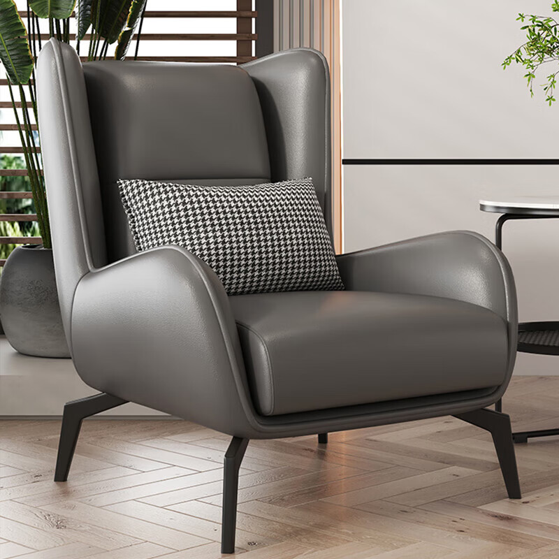 椅网红设计师懒人轻奢客厅书房老虎椅简约休闲躺椅 【高级灰】科技皮