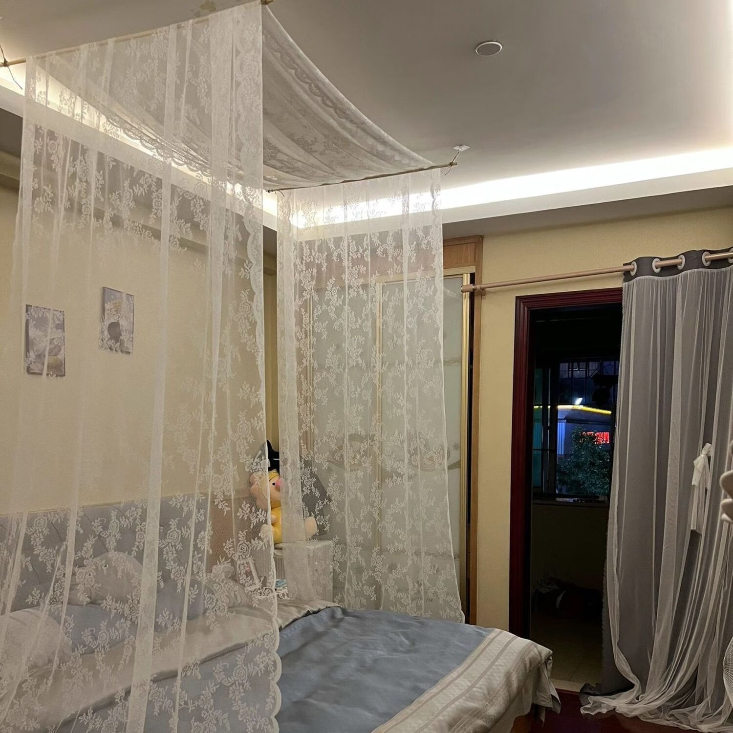 免打孔蕾丝波浪边波西米亚风格浪漫度假酒店风卧室摩洛哥民宿床幔 宽