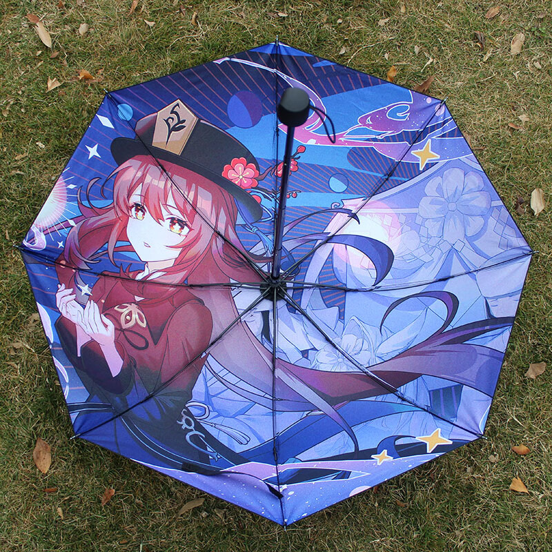 卡苏天官赐福雨伞原钟离二哈动漫周边黑胶两用折叠遮阳自动现货 胡桃