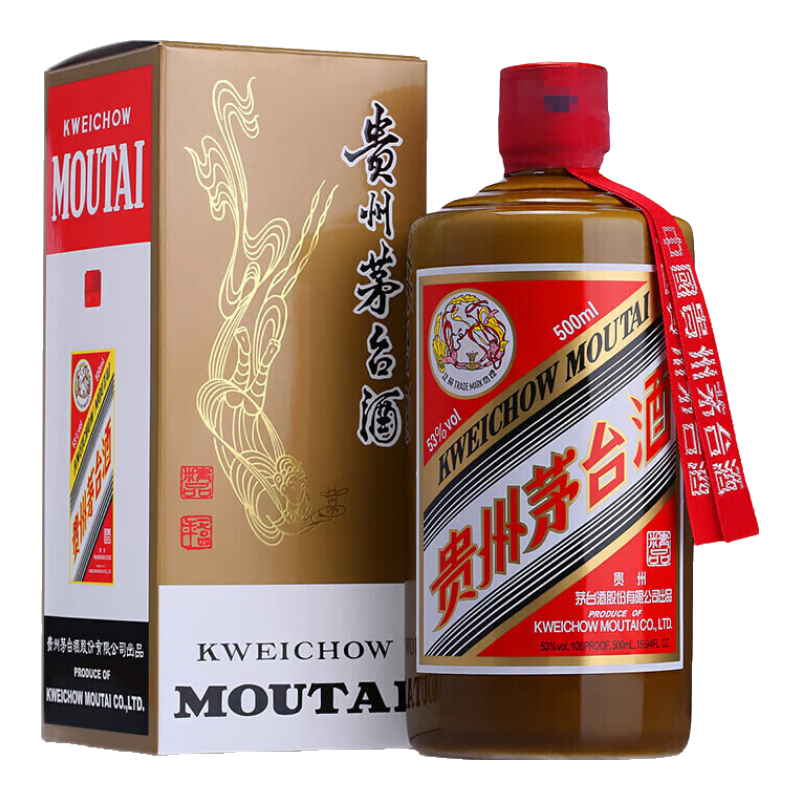 再降价、plus会员：茅台（MOUTAI） 2022年 精品 酱香型白酒 53度 500ml 单瓶装