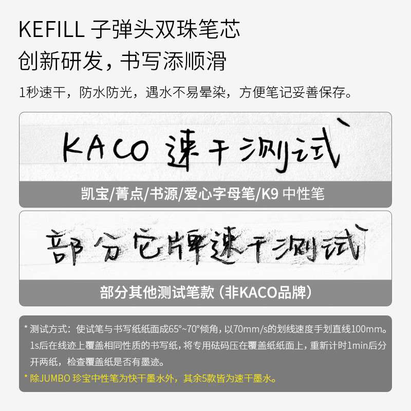 KACO 不错中性笔套装0.5黑芯7支装 书源菁点凯宝珍宝得宝K7爱心字母笔组合学生考试刷题笔记文具 不错炫黑【6支】