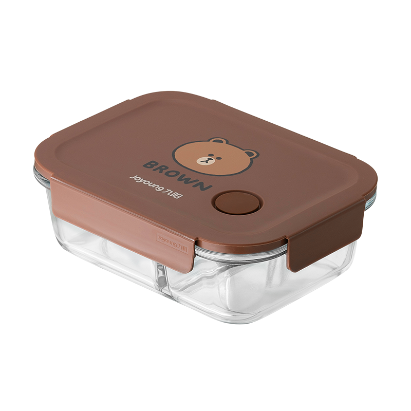 九阳(Joyoung)Line耐热玻璃保鲜盒 微波炉专用加热饭盒密封碗便当餐盒零食品水果盒布朗熊1024ml 49.9元