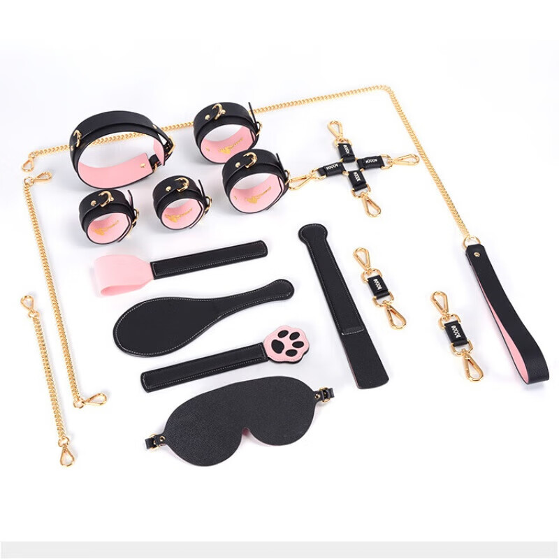 msoul sm女用刑器具牛皮项圈手铐脚链捆绑另类调教道具床上挑逗情趣性