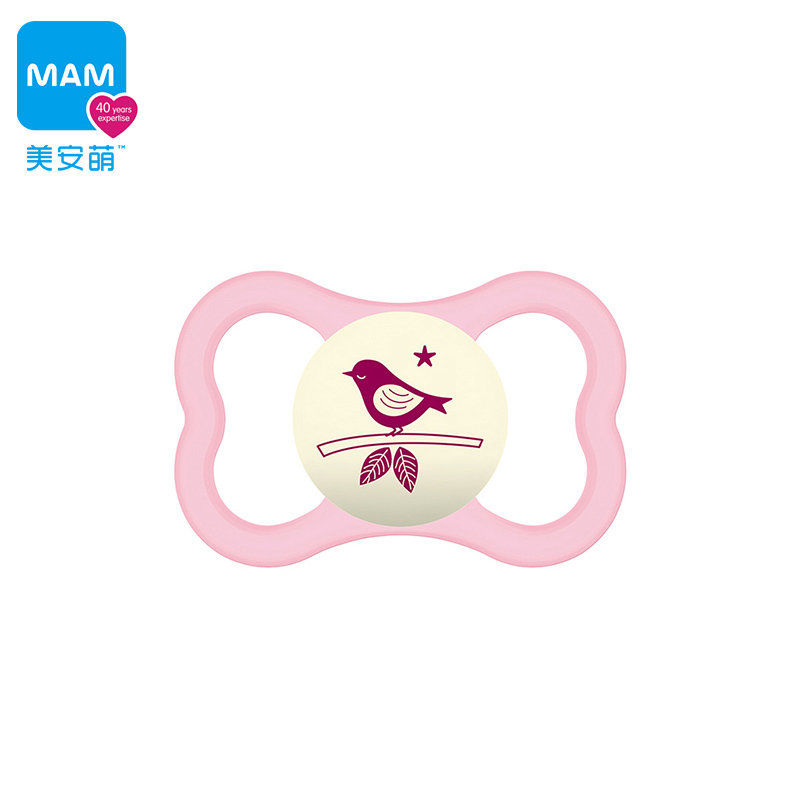 美安萌mam美安萌air透气安抚奶嘴婴儿安慰奶嘴宝宝6个月以上超软日夜用 米白狐狸 6个月以上 1只装 无夜光 air透气型