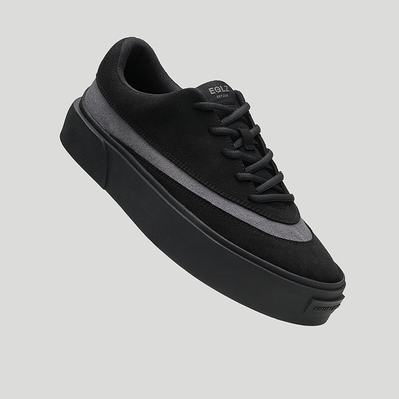 EQLZ义阔官方FAULT24男款小白鞋情侣黑色夏季复古板鞋女耐磨无中生有 黑石 35.5