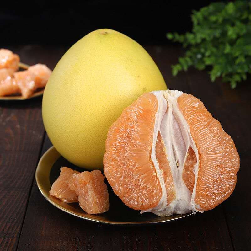 南野田园 福建黄心柚子 黄金黄肉蜜柚新鲜水果 黄心蜜柚2颗 净重4-5斤