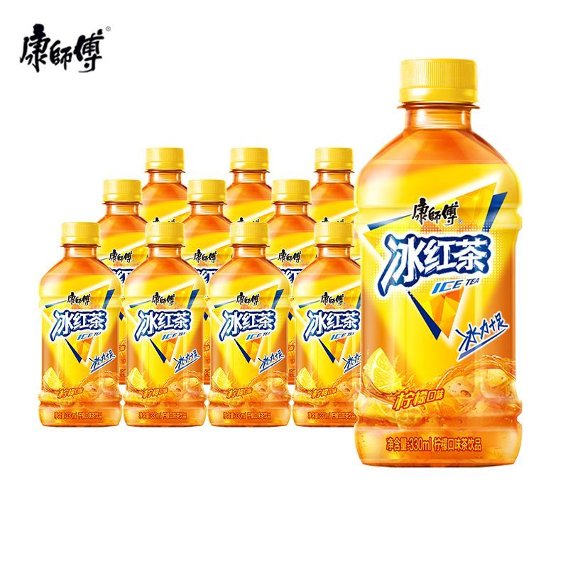 康师傅冰红茶330ml瓶装茶饮料夏季饮品整箱批发 【冰红茶】330mlx12瓶