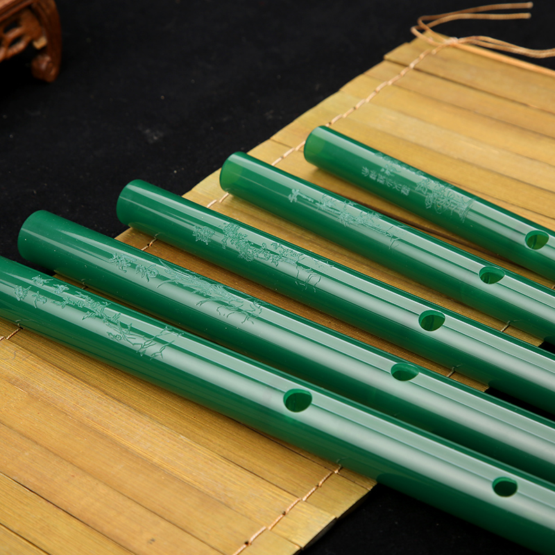 凯艺(longshuping)古风有机玉笛子仿翡翠绿专业演奏初学入门成人横笛