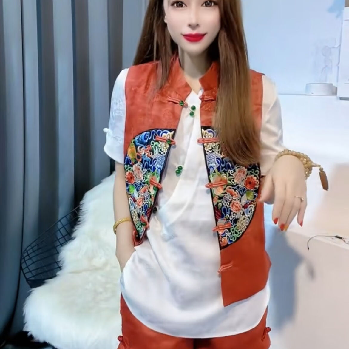 宁墅230斤微胖女人显瘦的特大码中国风两件套女洋气宽松显瘦2024中国