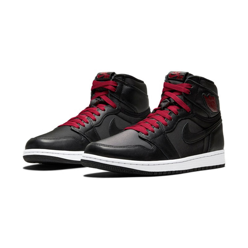 nike air jordan 1 aj高帮 黑丝绸 运动鞋 板鞋 男鞋