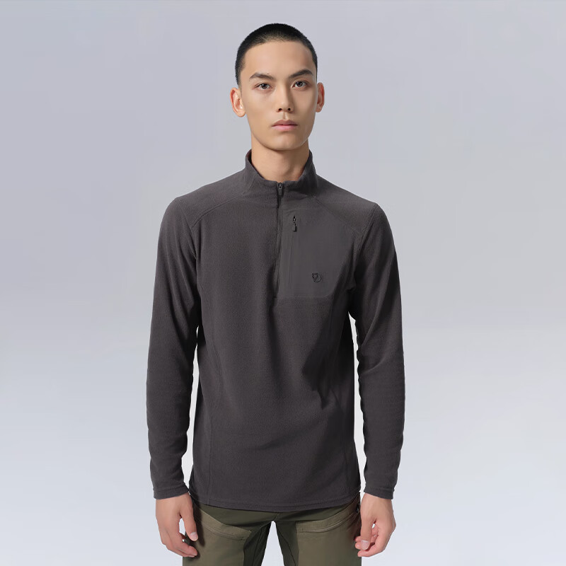 FJALLRAVEN北极狐秋冬男运动半高领保暖户外休闲衣套头打底衫抓绒衣04222175 030深灰 AM