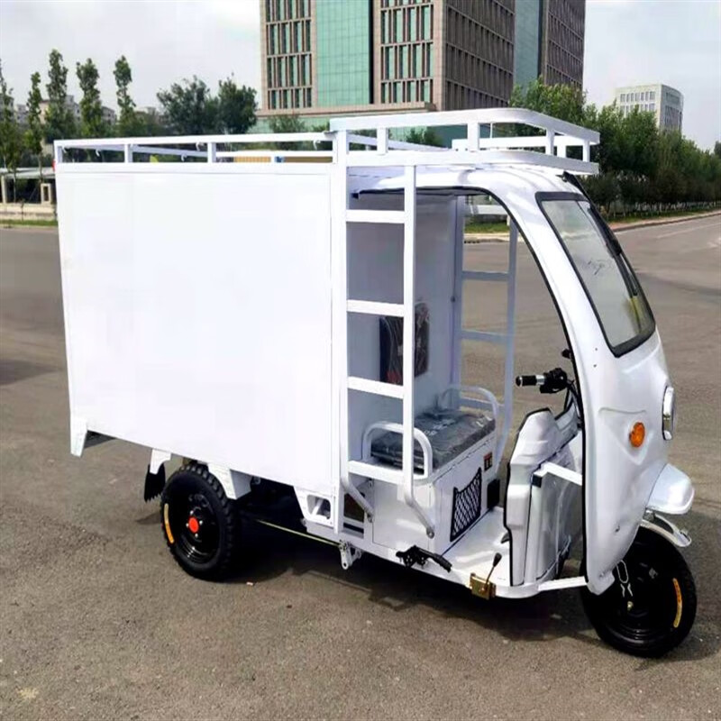 岭溪电动三轮车废纸回收车快递三轮车厢式拉货车箱式半封闭载重三轮车