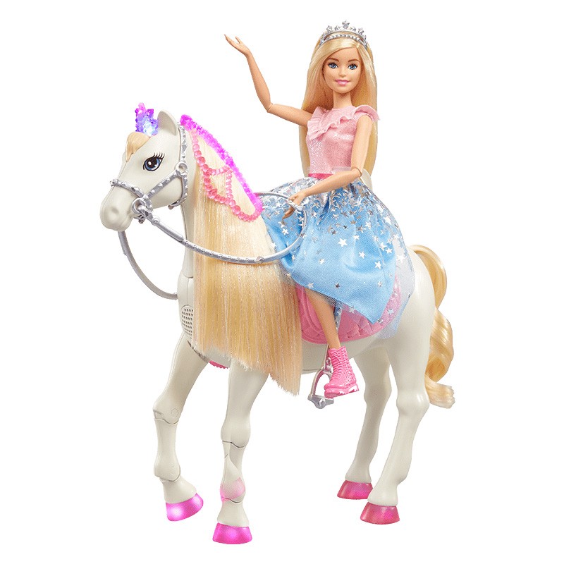 芭比(Barbie) 小公主洋娃娃换装娃娃儿童玩具女孩礼物过家家玩具娃娃玩具-芭比娃娃梦幻公主和马驹GML79