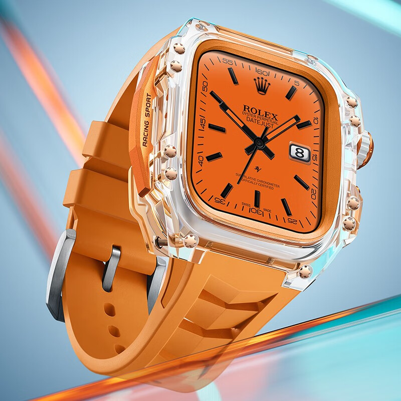 列奥尼达apple watch苹果手表保护壳套s87654透明冰川改装理查德一体