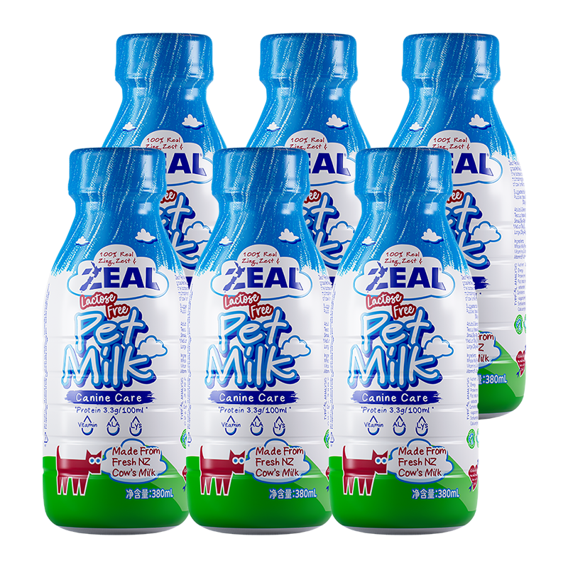 ZEAL真致宠物牛奶宠物零食犬用牛奶380mL 犬牛奶6瓶【效期11月】