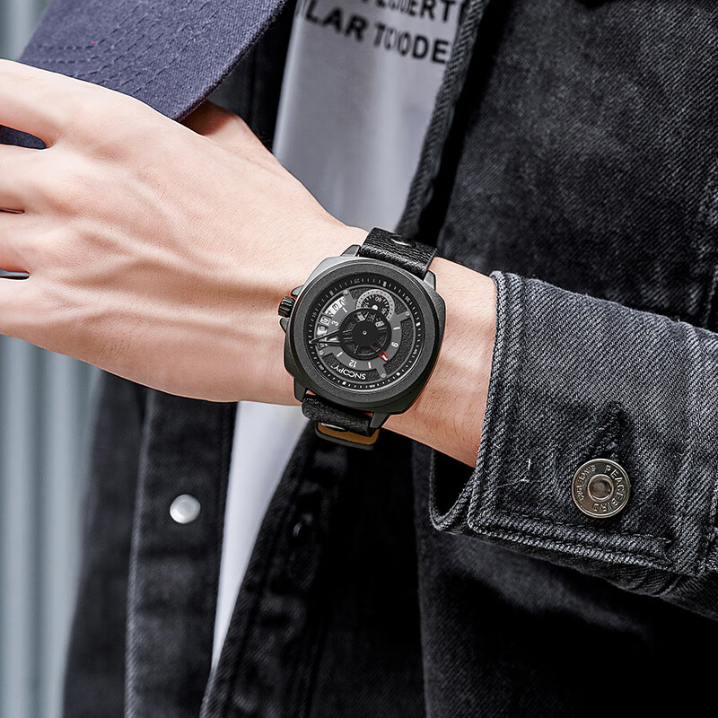 史努比(snoopy) 手表男士防水时尚潮流休闲个性石英表皮带初高中生