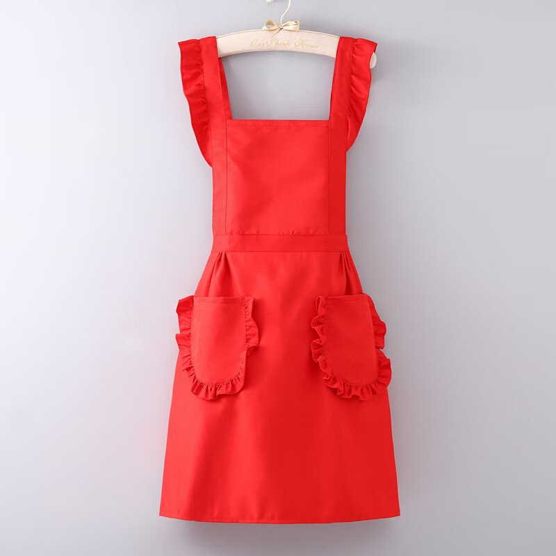 美执交叉背带围裙女厨房家用做饭防污透气时尚洋气奶茶咖啡花店 交叉