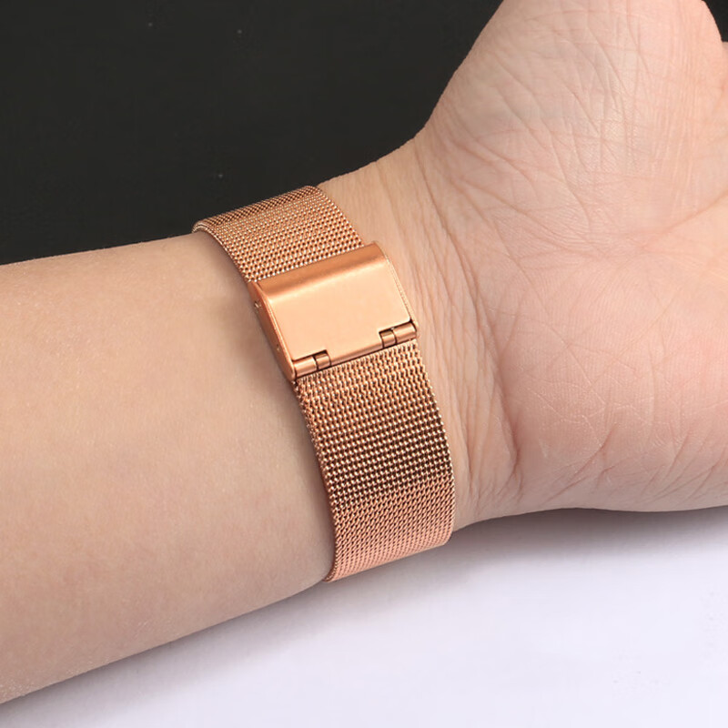 tkn米兰尼斯精钢手表带适用dw天梭欧米茄西铁城浪琴精工不锈钢网带女