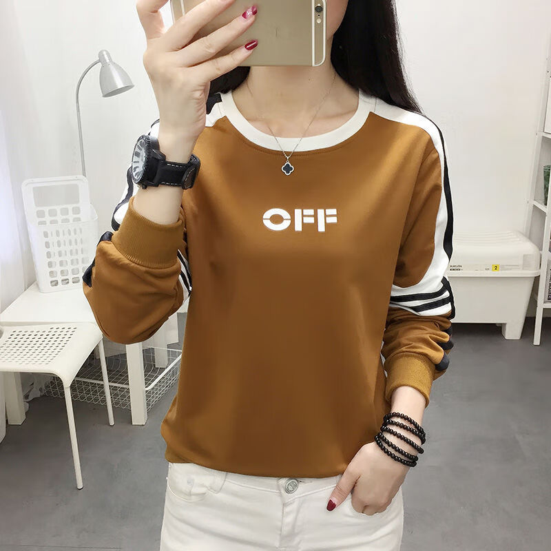 衫秋季上衣女2022新款打底衫女长袖t恤秋冬百搭韩版宽松衣服女装潮