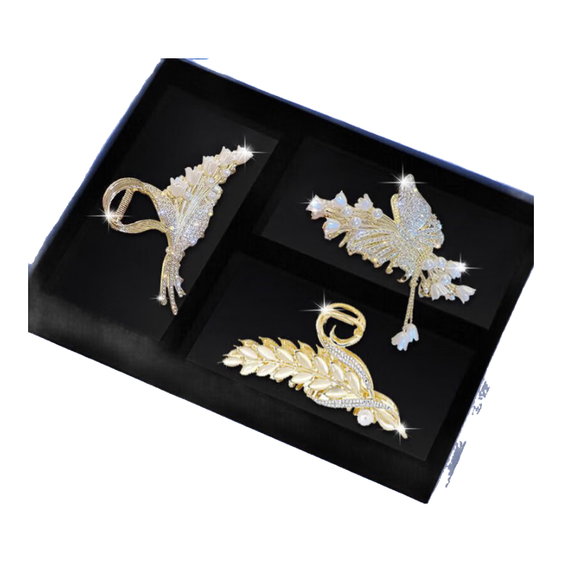 締晶麥穗發(fā)夾飾女2025款高級(jí)感發(fā)卡頭飾發(fā)量多后腦勺鯊魚夾女士抓夾子