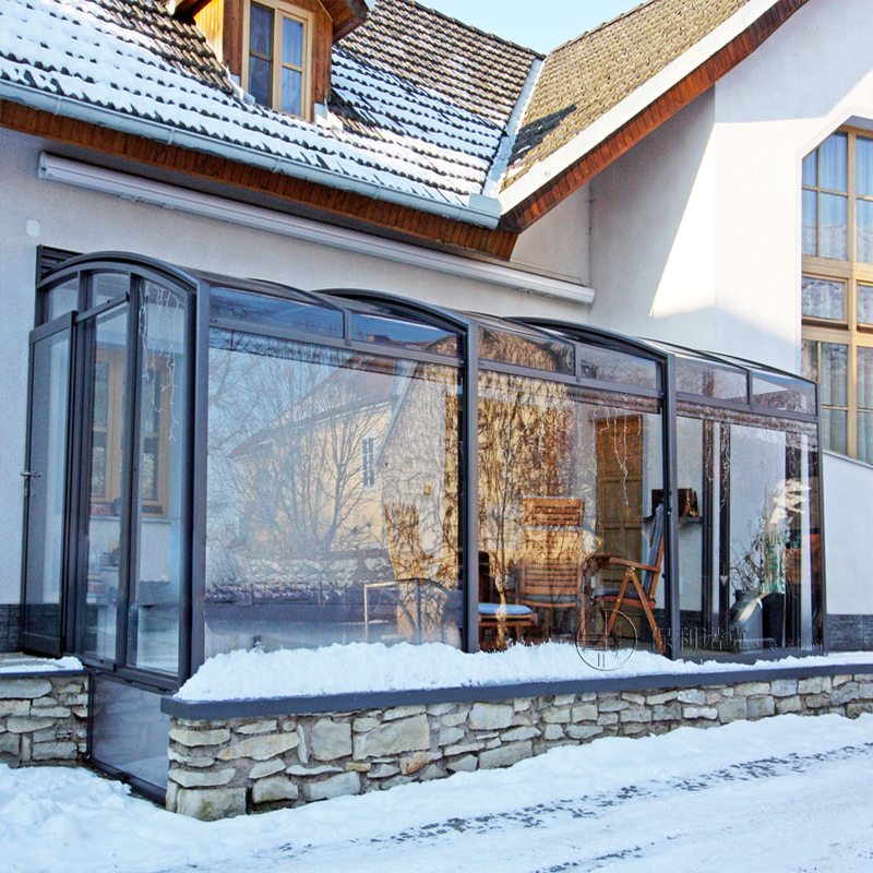 保利诺克 可移动泳池盖电动阳光房遮阳棚双轨道露台盖智能伸缩阳光房