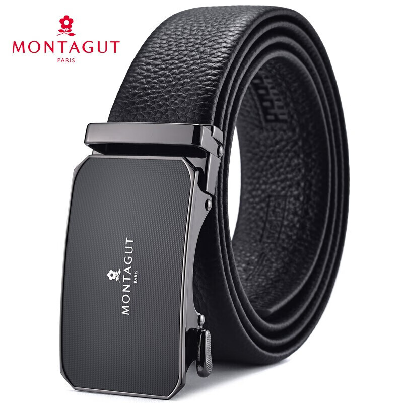 梦特娇(montagut)皮带男自动扣头层牛皮男士时尚休闲商务款礼盒裤腰带