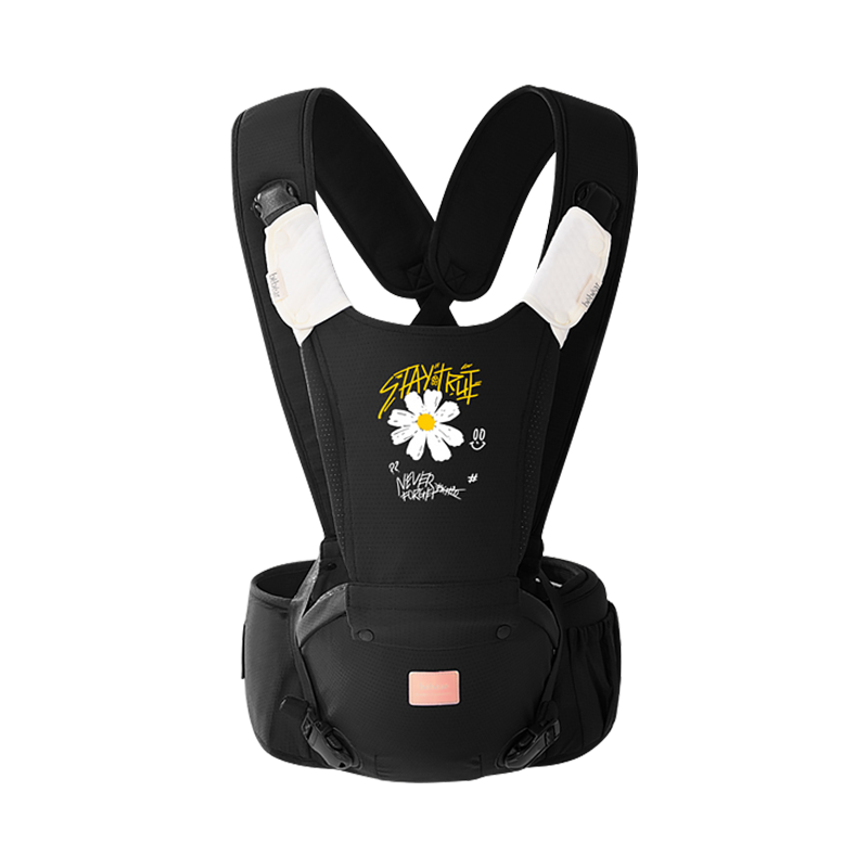 抱抱熊嬰兒背帶腰凳寶寶遛娃抱娃神器前抱式多功能新生兒四季通用背嬰帶 小雛菊