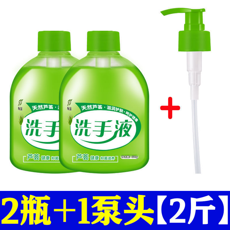 （家庭必备！500ml*2瓶8.9，仅500件）芦荟洗手液家用儿童除菌清香型消毒按压式保湿大瓶 两瓶装(500g*2)