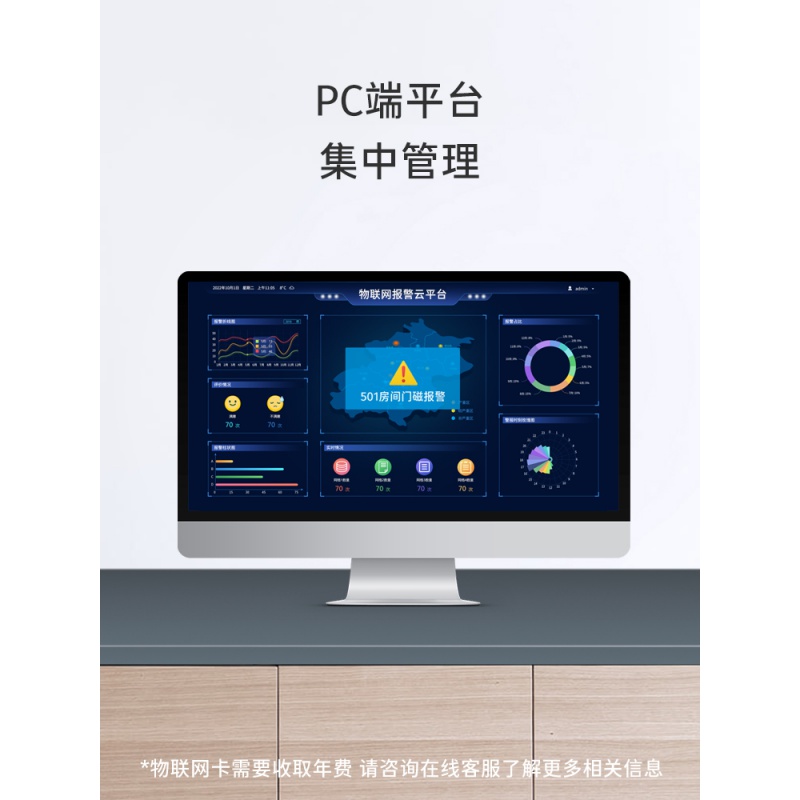 立可安入侵警报器家用磁控开门报警器NB家用电子门磁门窗报警器 WIFI版门磁(APP通知)