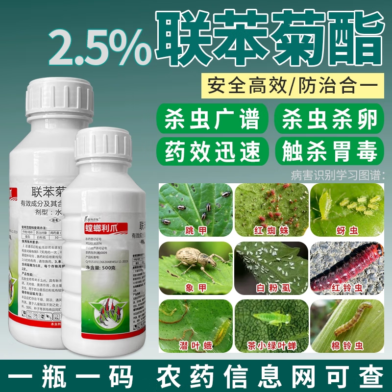 联苯菊酯茶树茶叶专用药茶园打虫药茶小绿叶蝉茶尺蠖农药杀虫剂 500g