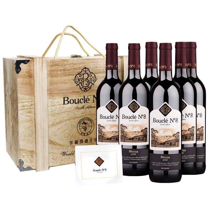 获奖南非原瓶原标进口红酒布可丽干红葡萄酒2016年西拉设拉子Shiraz750ml 西拉6支装木箱装