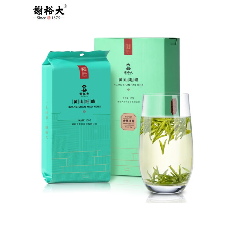 謝裕大明前黃山毛峰金獎(jiǎng)頂芽100g裝安徽綠茶茶葉 100g