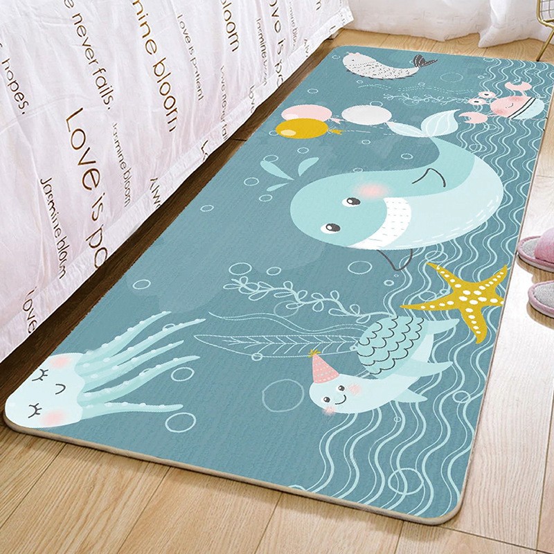 KAYE卡通床边地毯可定制家用卧室加厚毯子客厅飘窗垫轻奢简约免洗地毯 CTBED-T1 60x160 cm