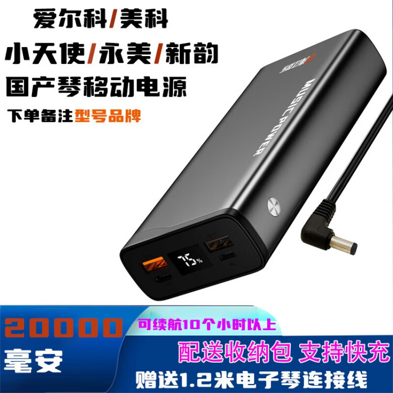 海江器乐爱尔科美科小天使永美新韵电子琴户外移动电源9V 12V锂电池蓄电瓶 国产9v电子琴 20000mAh