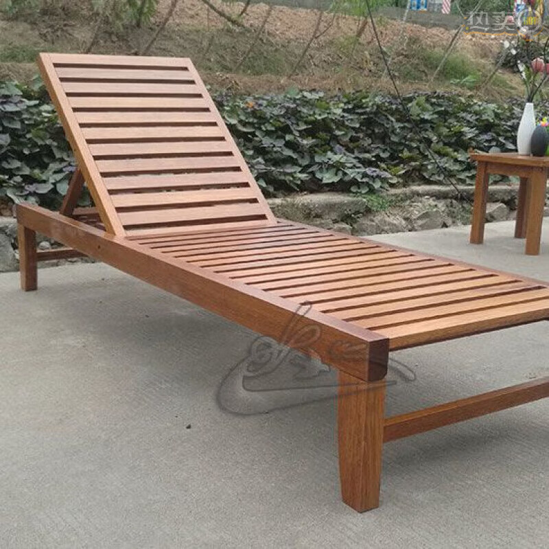 博言泳池沙滩椅木制户外躺椅折叠椅实木躺床沙躺椅午休折叠躺椅子