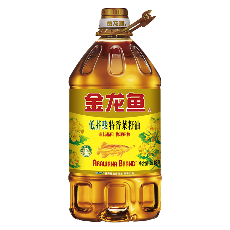 金龙鱼 食用油 非转基因 特香低芥酸菜籽油6.18L