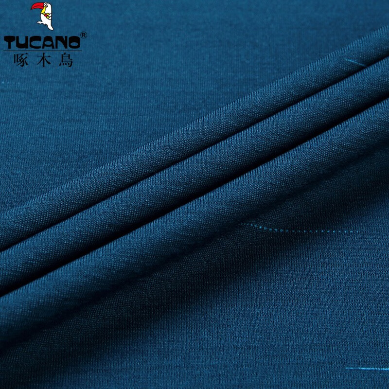 啄木鸟（TUCANO）冰丝短袖T恤男夏季薄款中老年高端翻领真口袋印花爸爸装男装半袖 红色 4XL (190) (建议180斤-205斤)