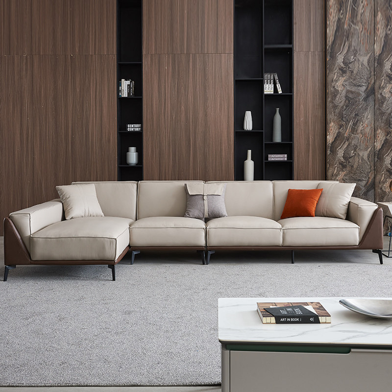 MELCHERS 轻奢真皮转角沙发头层牛皮客厅组合后现代北欧意式极简贵妃沙发 单人沙发【意式轻奢NAPPA皮+白鹅绒坐包】 意式轻奢NAPPA皮